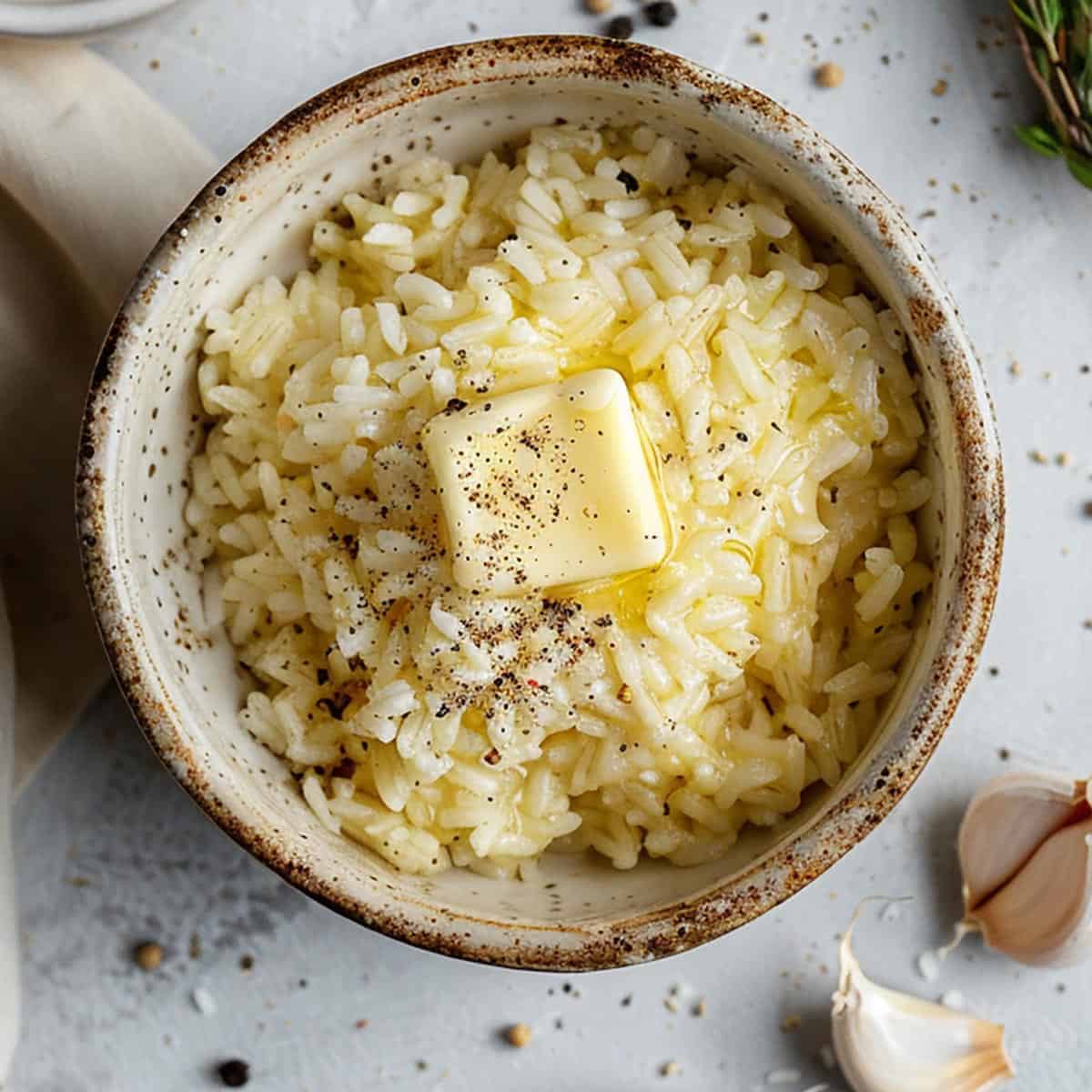 Buttery Garlic Rice ~ In A Rice Cooker - The Daily Dish