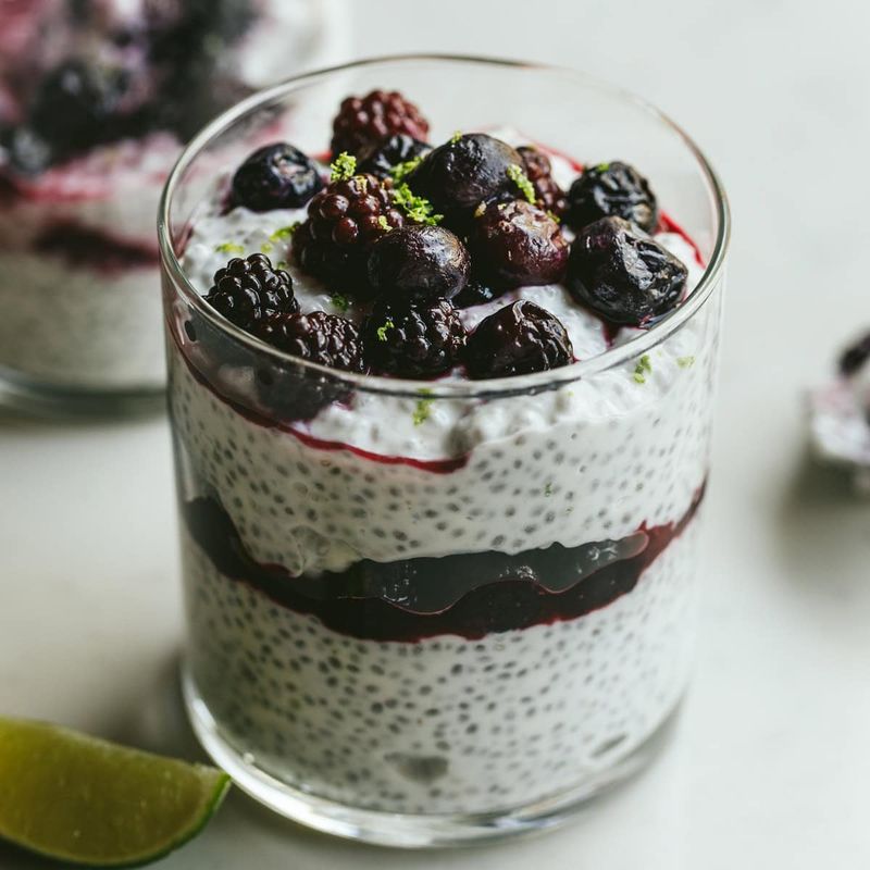 Greek Yogurt With Chia Seeds And Berries