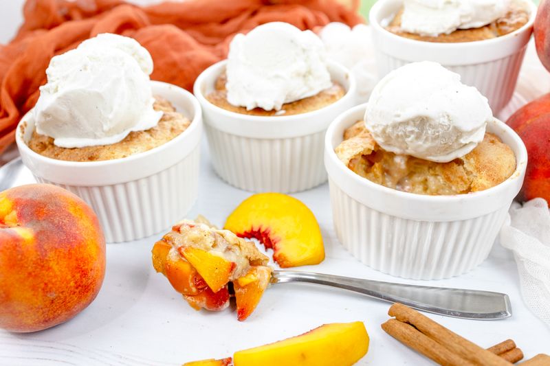 Air Fryer Peach Cobbler
