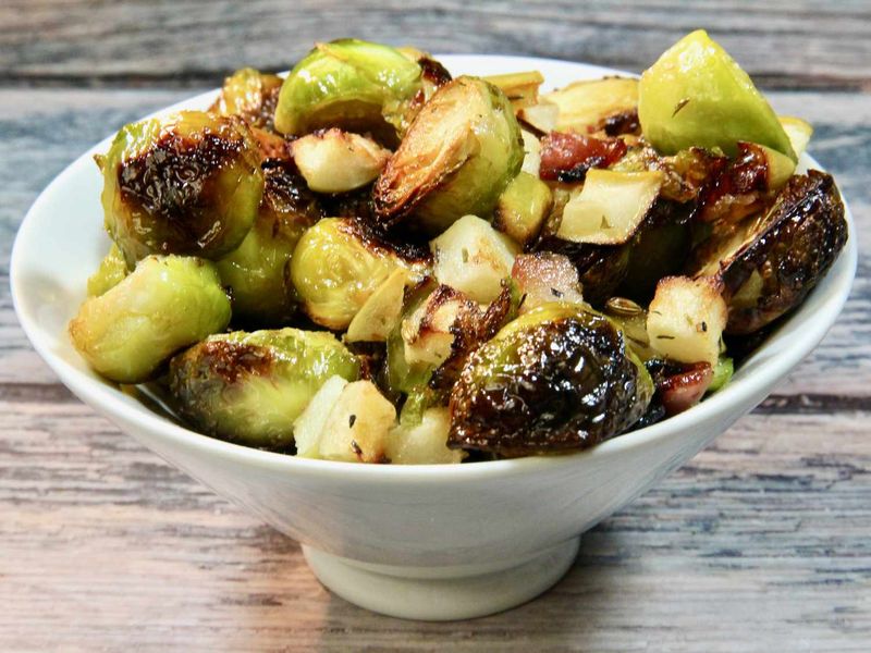 Roasted Brussels Sprouts With Apples