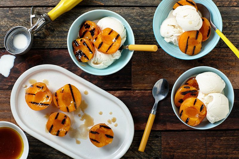 Grilled Apricots with Honey