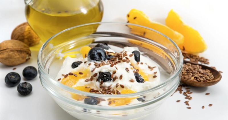 Cottage Cheese With Flaxseeds And Walnuts