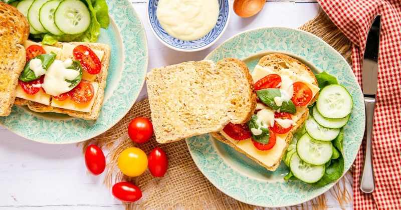 Salad Cream And Lettuce Sandwich