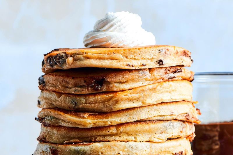 Decadent Chocolate Chip Cookie Dough Pancakes