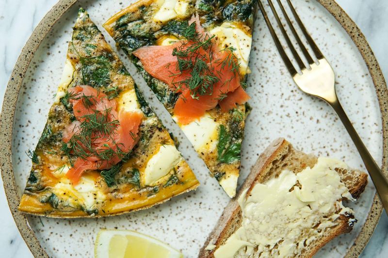 Smoked Salmon And Spinach Frittata