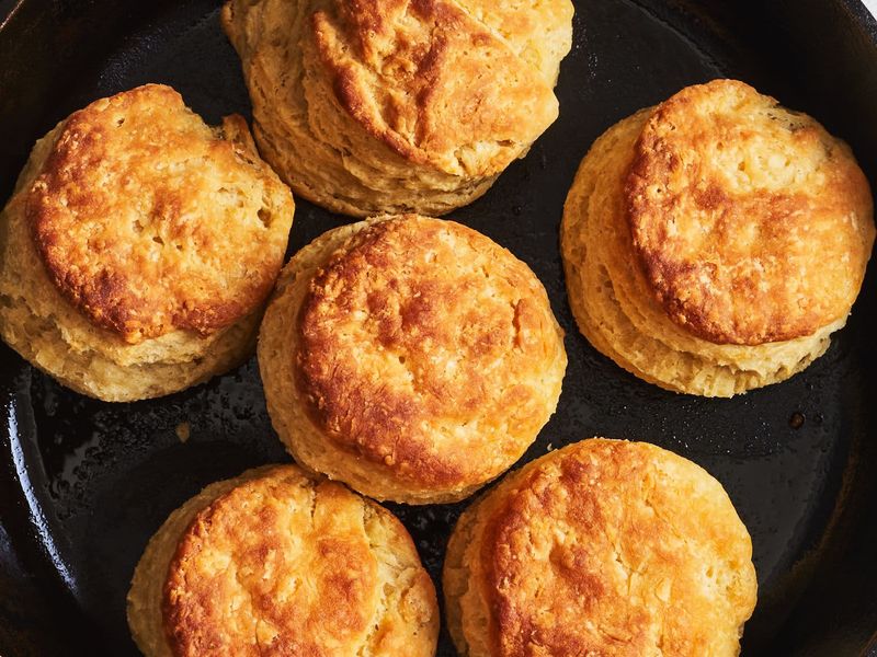 Skillet Angel Biscuits With Spicy Honey Butter