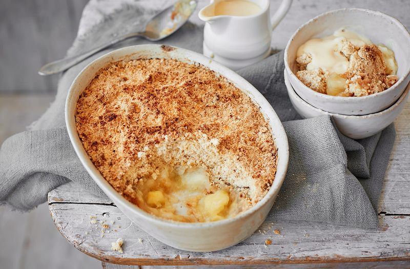 Apple Crumble With Custard