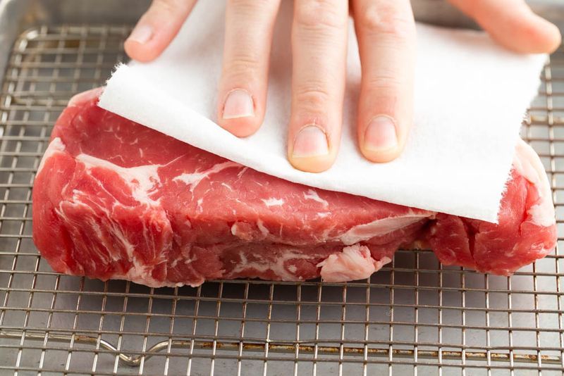 Not Drying The Meat Surface
