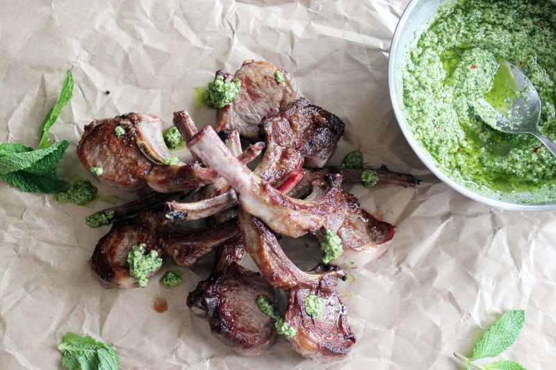 Lamb Chops With Mint Pesto