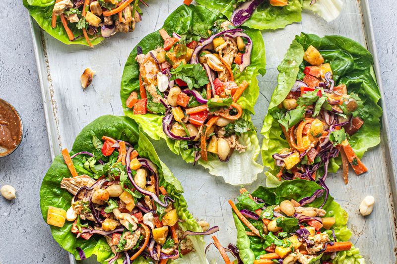 Spicy Braised Chicken Lettuce Wraps