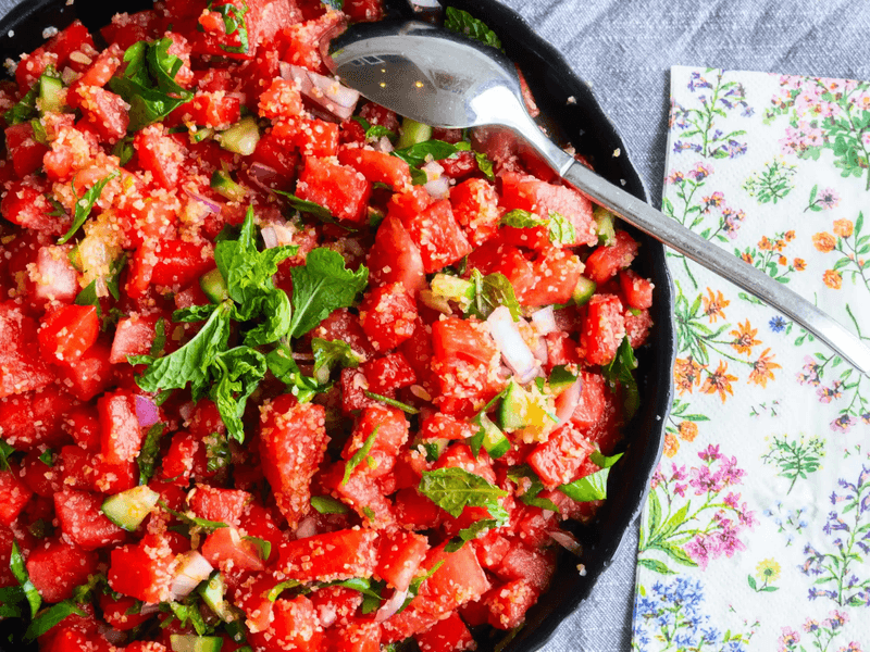 Feta And Watermelon Tabbouleh