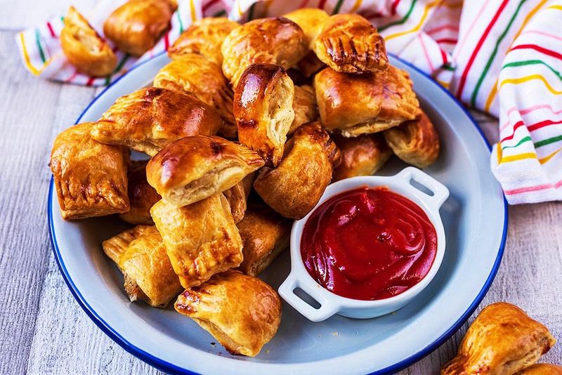 Sausage Rolls With Tomato Sauce