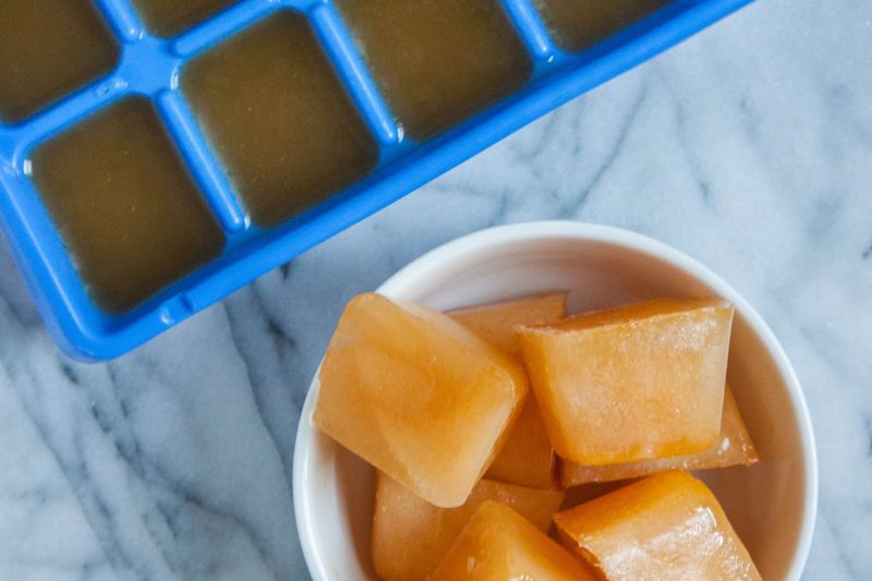 Ice Cubes With Stock Or Sauce