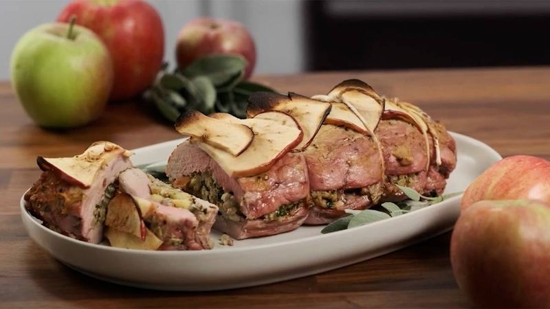 Apple Stuffed Pork Tenderloin
