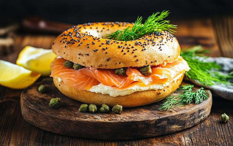 Smoked Salmon and Cream Cheese Bagel