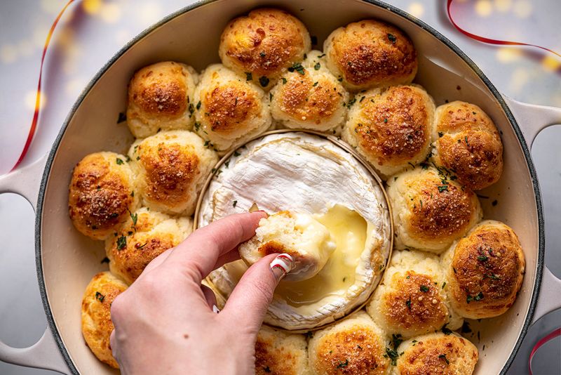Camembert-Stuffed Garlic Dough Balls