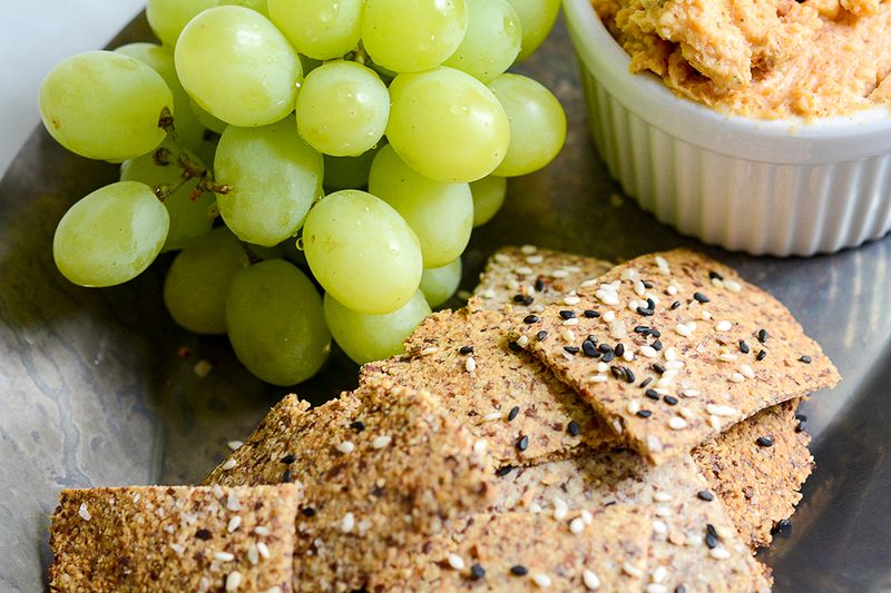 Almond Butter On Seed Crackers