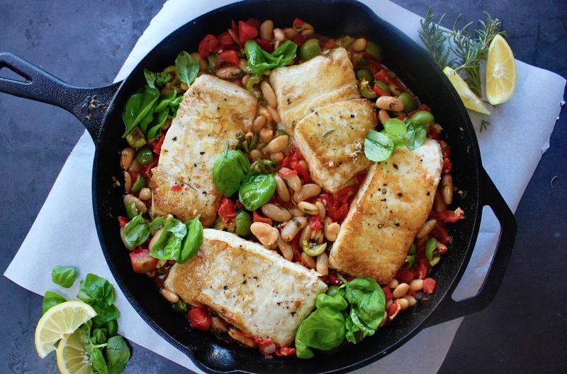 Fish And Rosemary Cannellini Beans