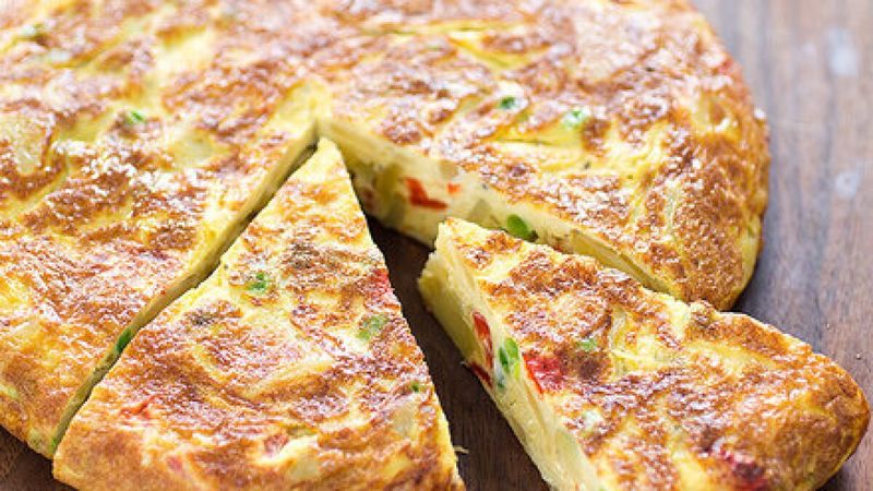 Spanish Tortilla With Roasted Red Peppers