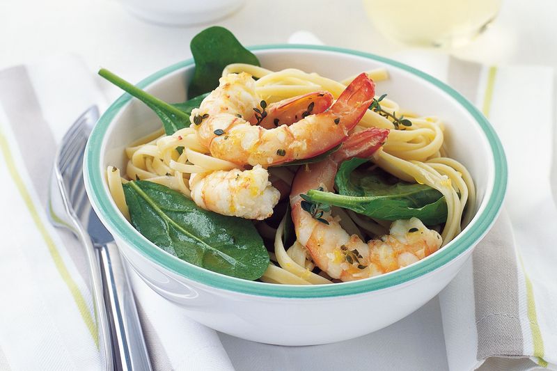 Lemon Garlic Prawn Linguine