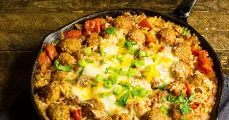 Meatball and Rice Skillet