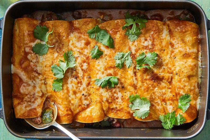 Beef And Bean Enchiladas