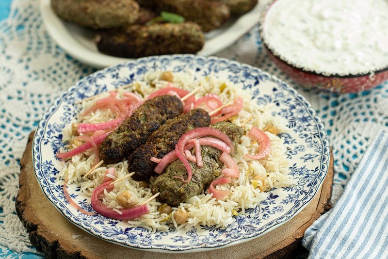 Order: Kebabs With Rice Pilaf