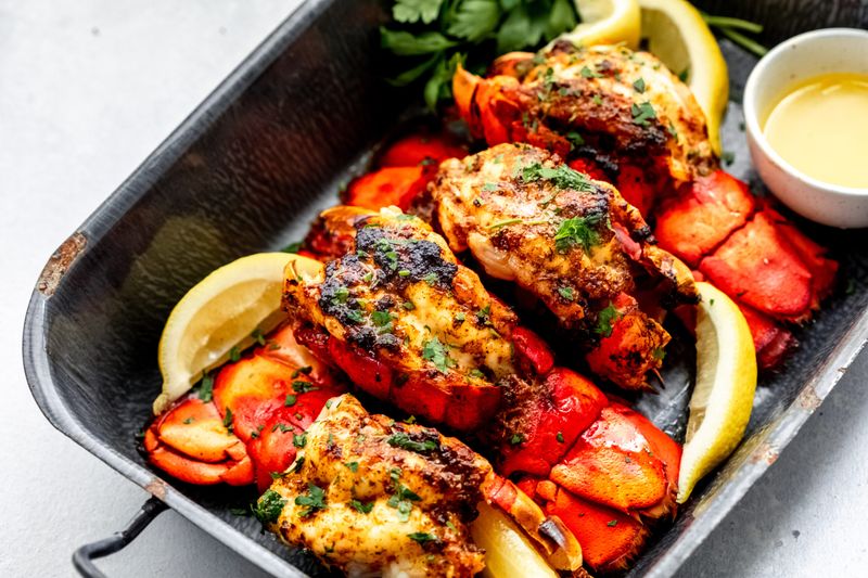 Garlic-Butter Broiled Lobster Tails