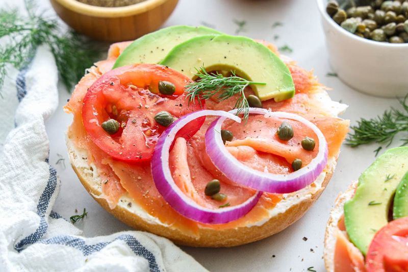 Salmon And Cream Cheese Bagels