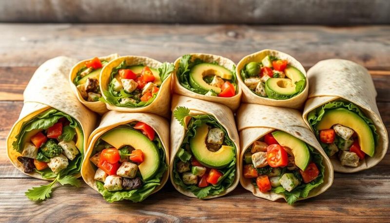 Tempeh And Spinach Wrap In Low-Carb Tortilla