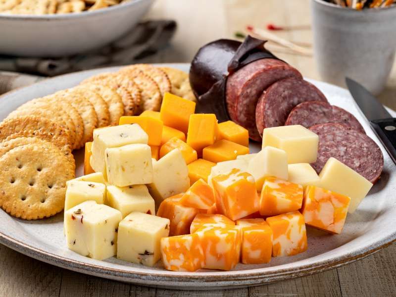 Crackers And Cheese Cubes