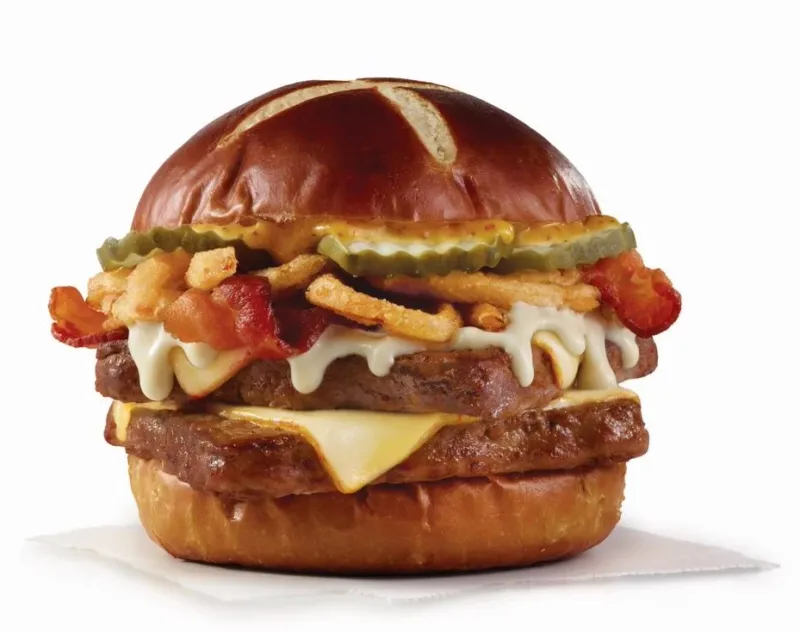 Wendy's Pretzel Bacon Club Triple Burger - £7–£10
