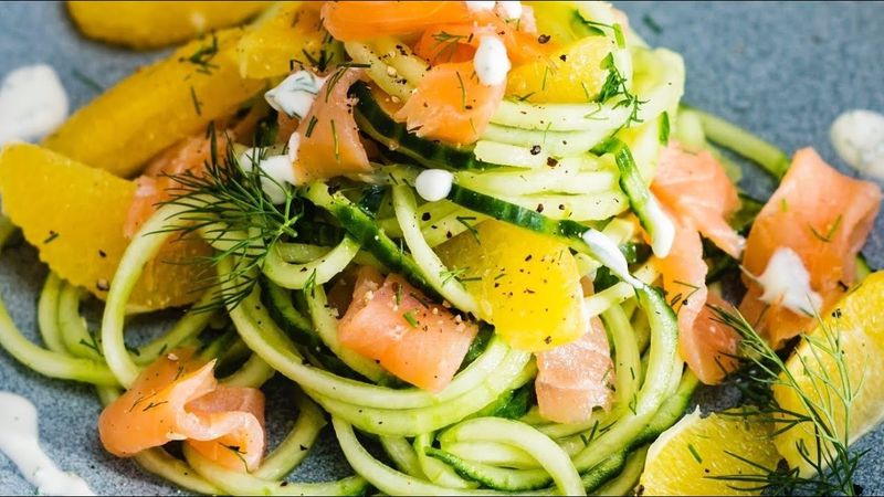 Smoked Salmon And Cucumber Spaghetti