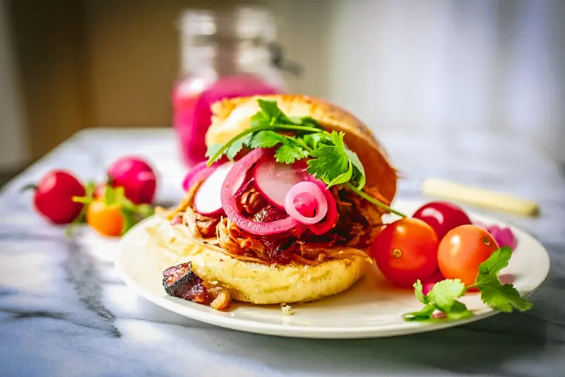 Pulled Pork And Pickled Apple Sandwich