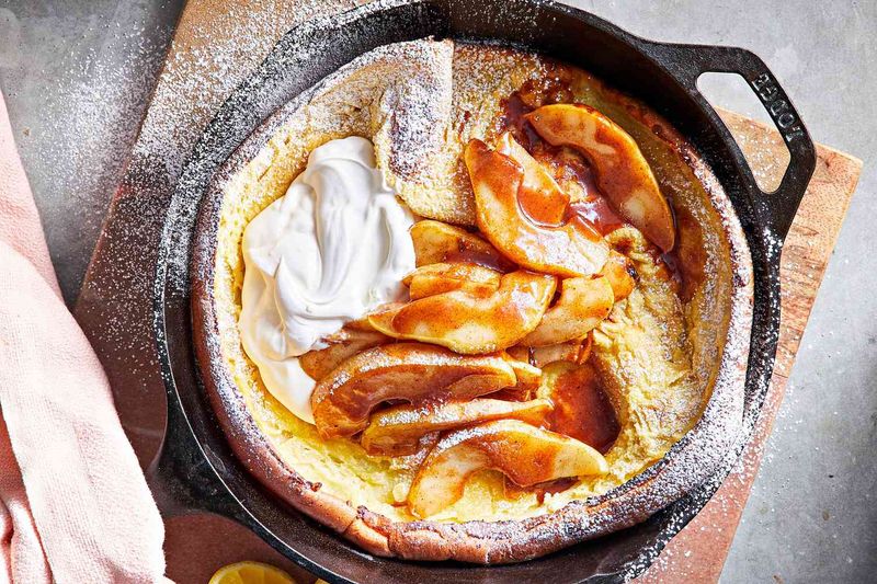Dutch Baby Pancake With Caramelised Pear