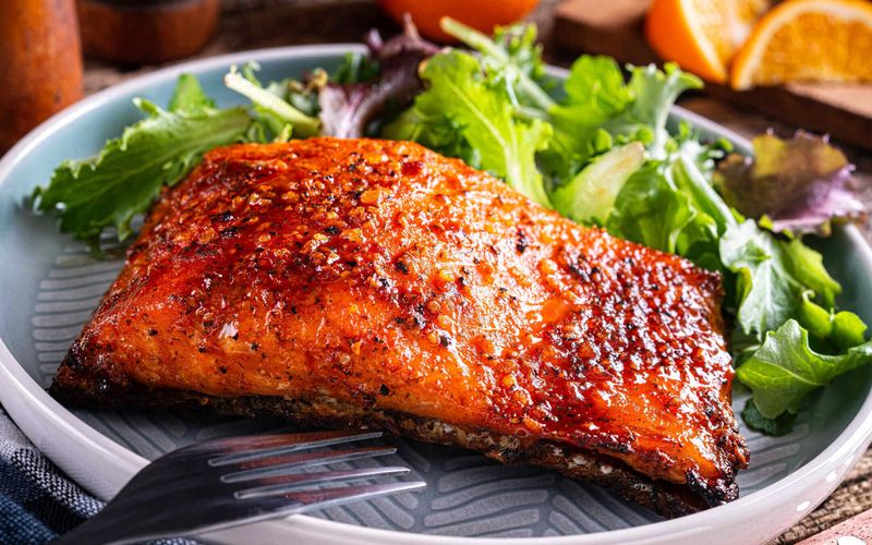 Maple Mustard Glazed Salmon