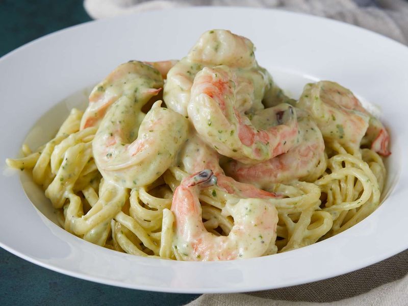 Seafood Pasta In Cream Sauce - Drowning In Dairy