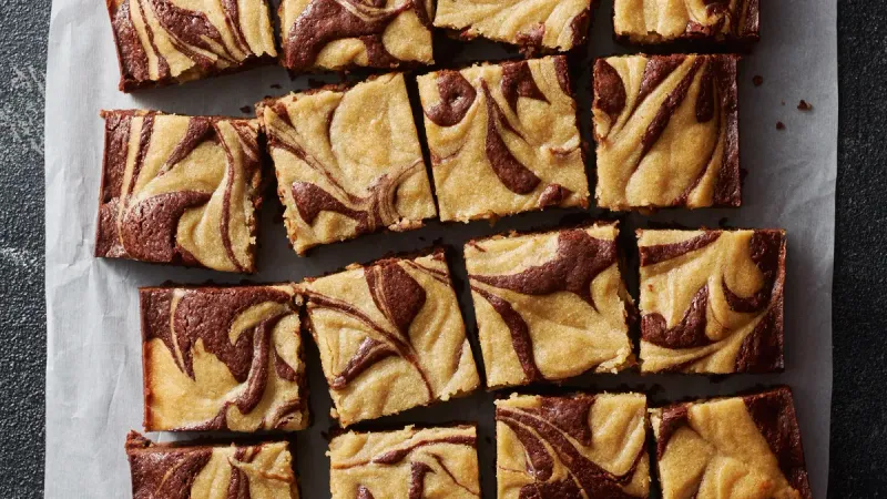 Fudgy Tahini Swirl Brownies