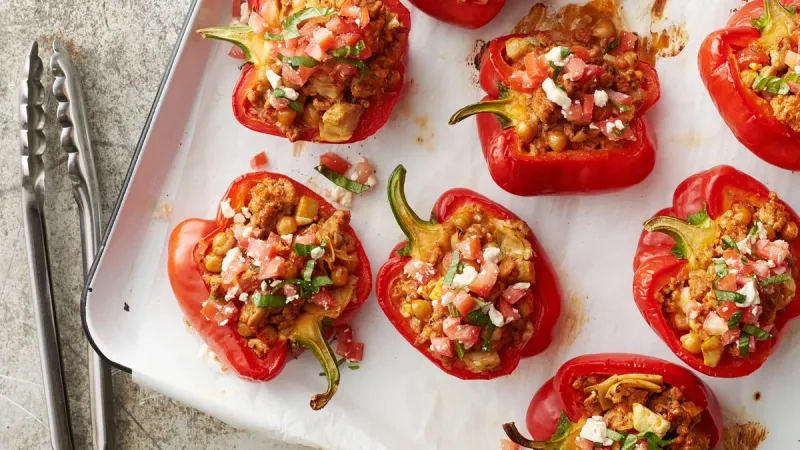 Mediterranean Bean Stuffed Peppers