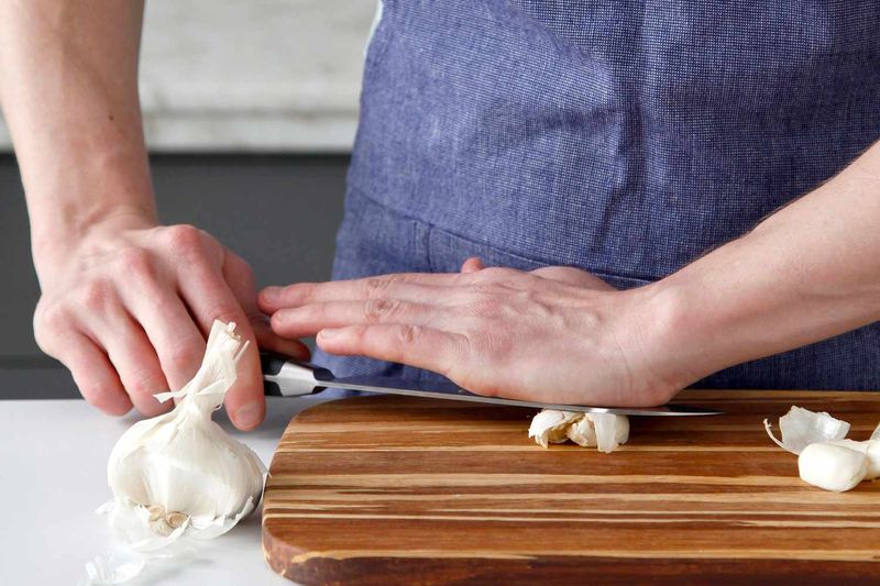 Smash Garlic For Easy Peeling