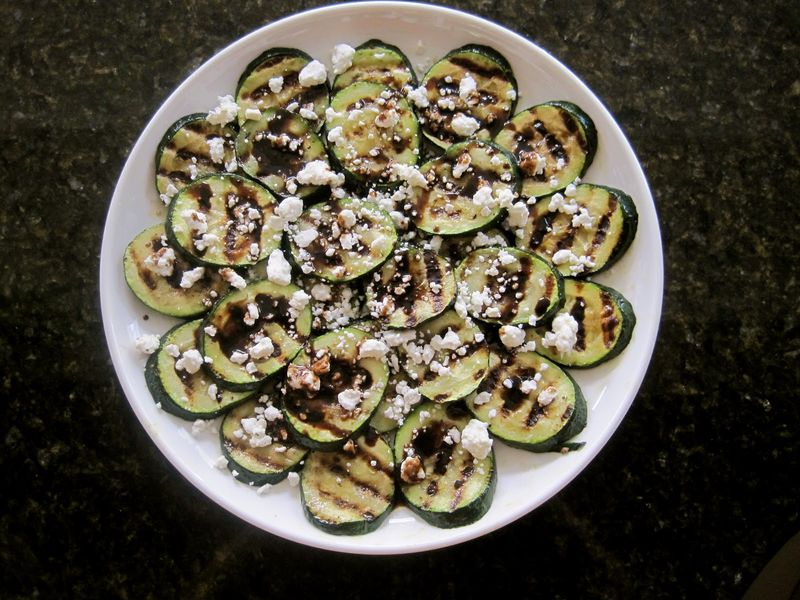 Grilled Courgettes With Ogleshield Cheese And Walnuts
