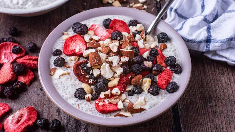 Yogurt With Chia Seeds And Almonds
