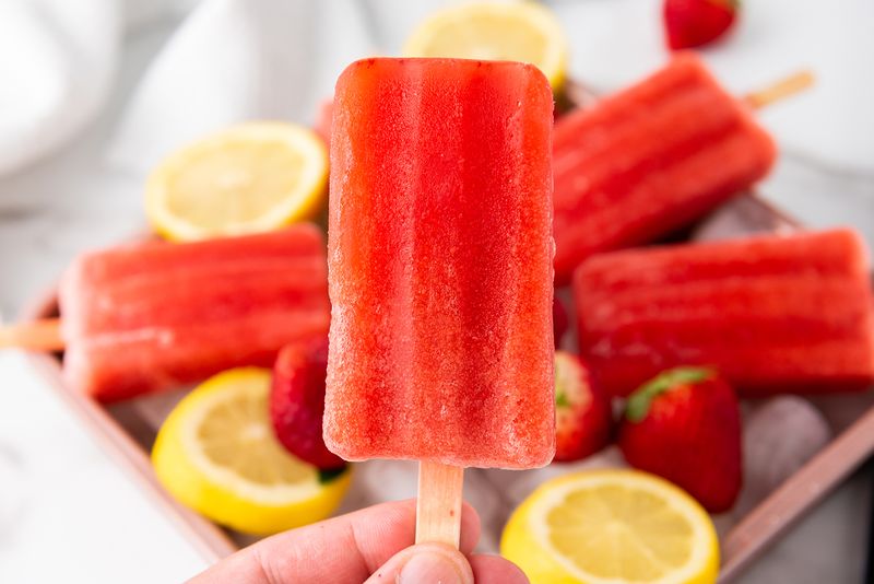Strawberry Lemonade Popsicles