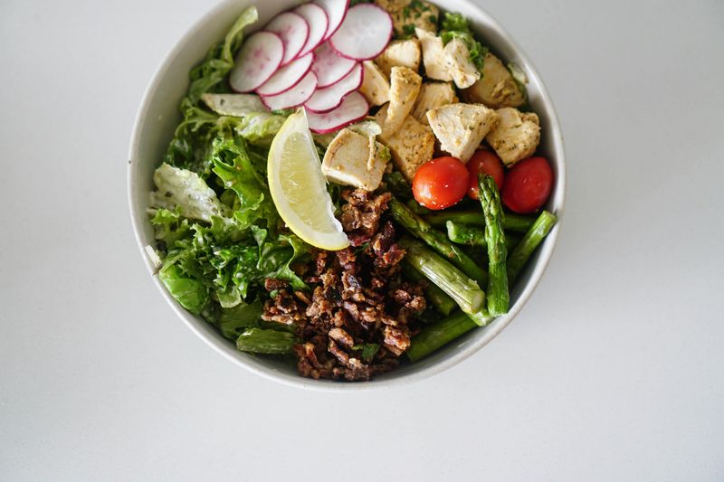  Vegetable Salad on White Ceramic Bowl