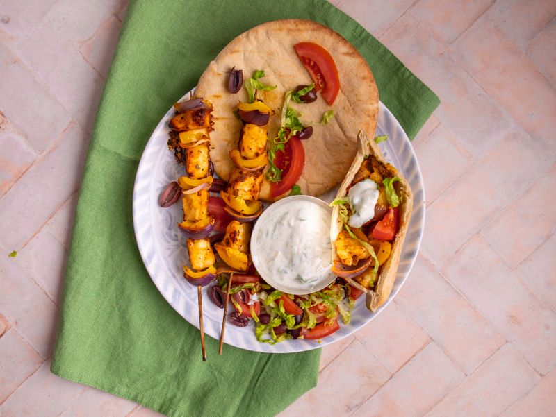 Halloumi Souvlaki Wraps