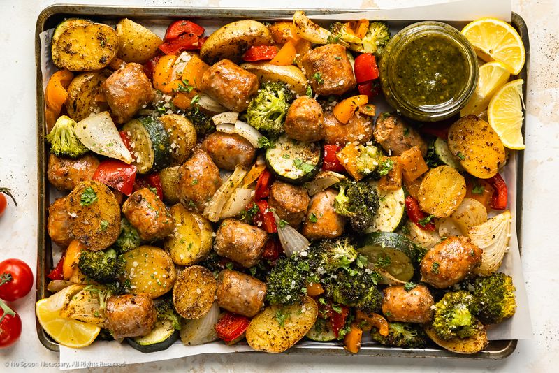Sheet Pan Sausage & Veggie Bake
