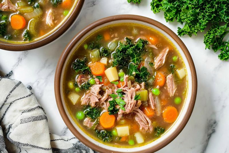 Scotch Broth + Shredded Roast Chicken