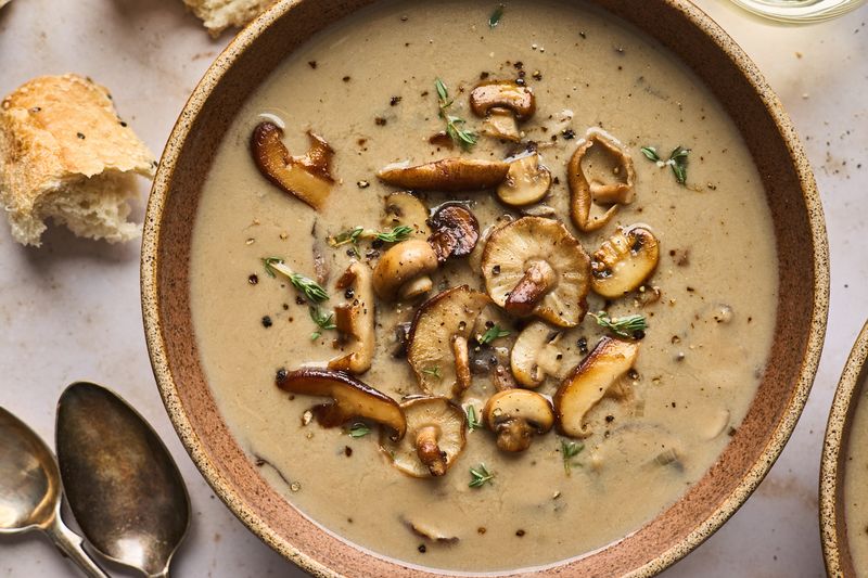Mushroom Soup + Garlic Sautéed Mushrooms