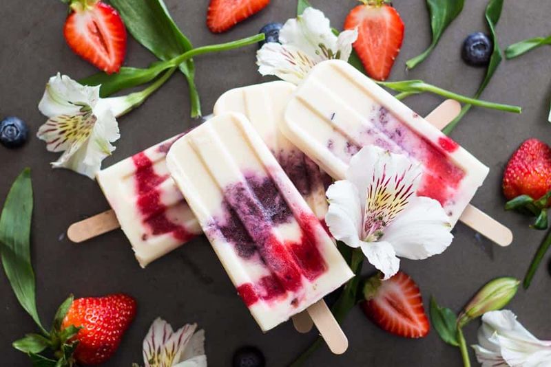 Mixed Berry Greek Yogurt Popsicles
