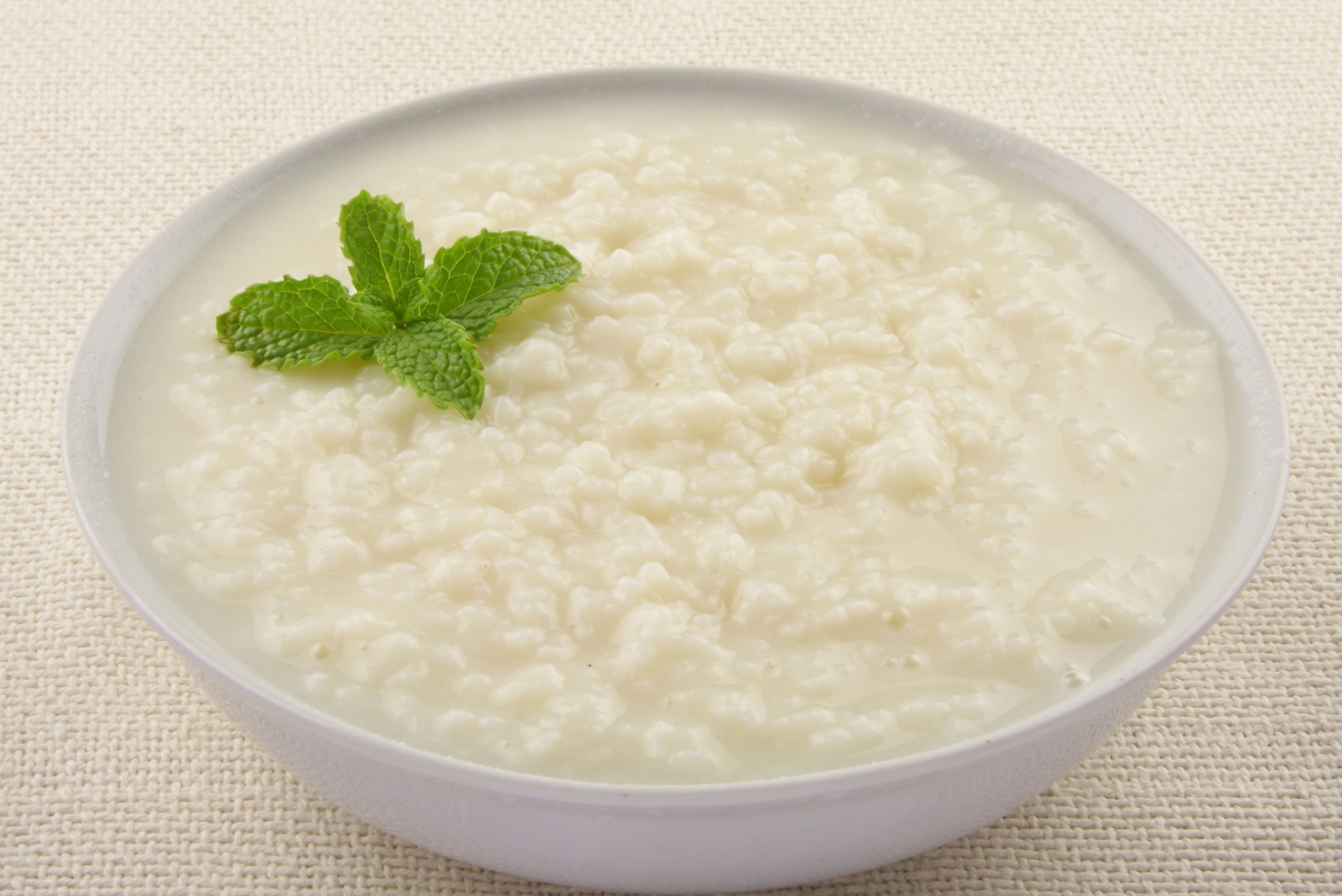 Traditional breakfast.Homemade rice porridge with milk.